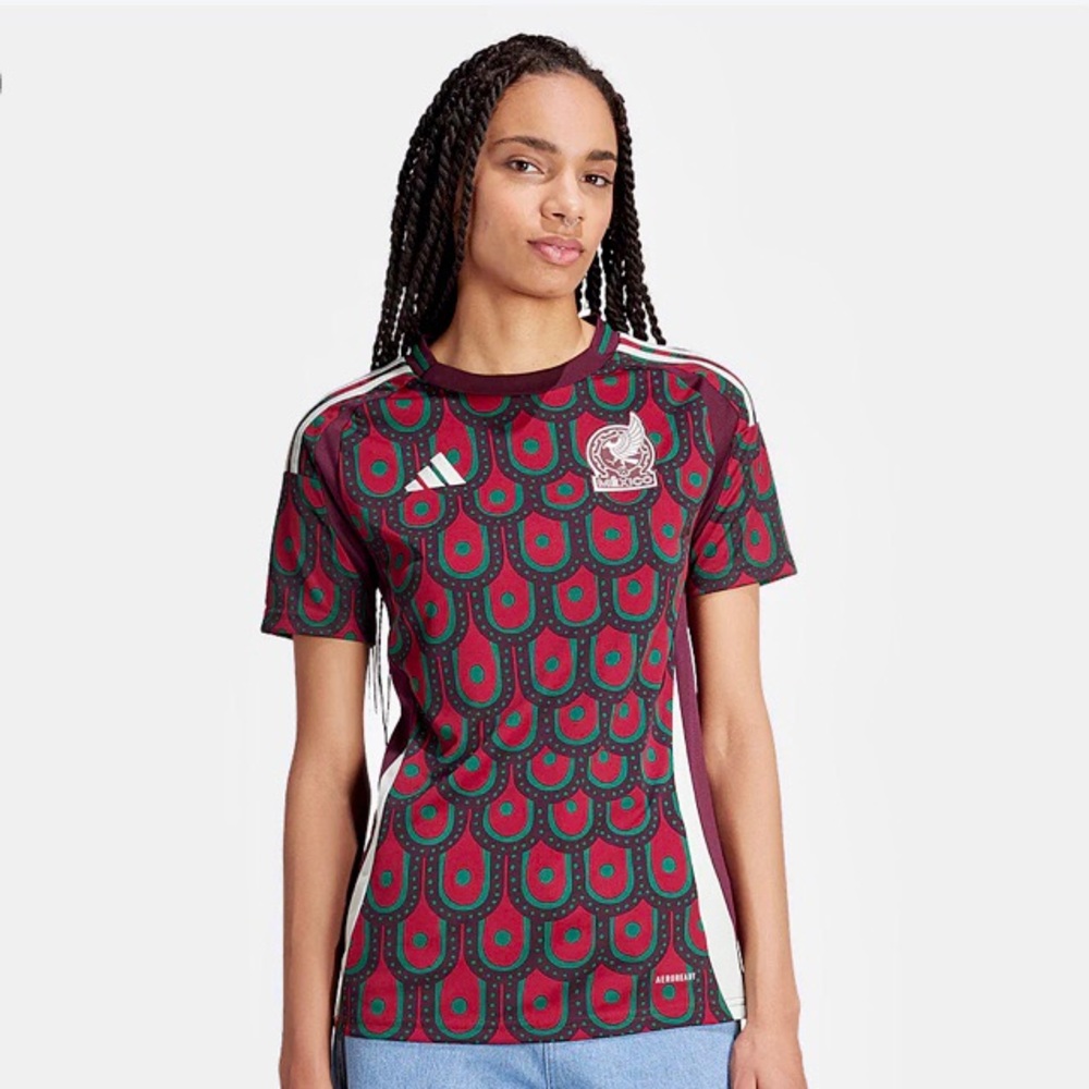 Adidas Mexico 2024 Women’s Regular Fit Burgundy Home Soccer Football Jersey Sz S